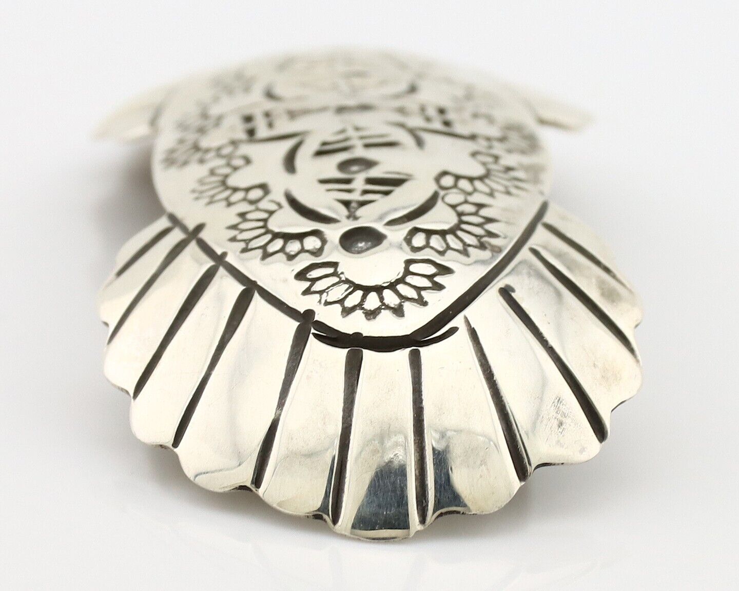 Women's Navajo Hair Clip Hand Stamped 925 Silver Native American Artist C.80's