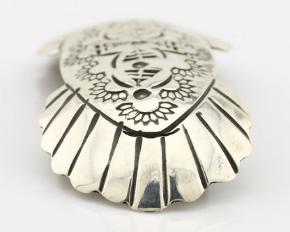 Women's Navajo Hair Clip Hand Stamped 925 Silver Native American Artist C.80's