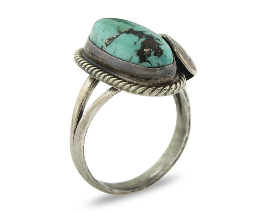 Vintage Navajo Ring 925 Sterling Silver Turquoise Handmade Size 6.5