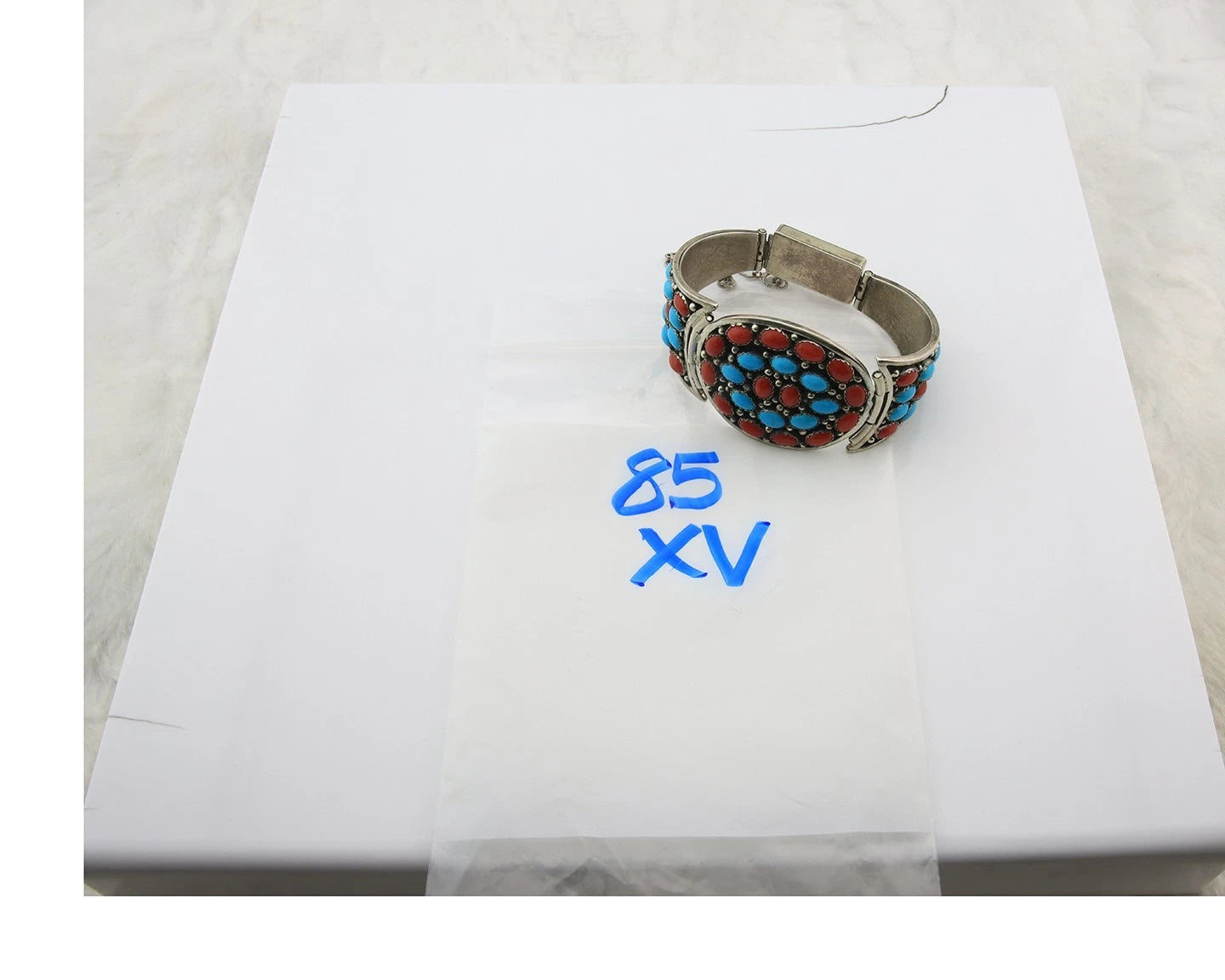 Navajo Cuff Bracelet Sterling Silver Natural Gemstone Vintage Signed JW Toadlena