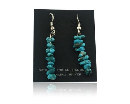 Navajo Earrings Sterling Silver Turquoise Dangle Vintage Authentic