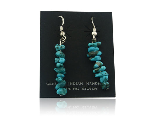 Navajo Earrings Sterling Silver Turquoise Dangle Vintage Authentic