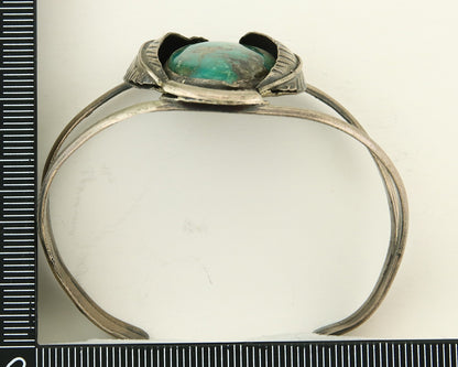 Vintage Navajo Bracelet 925 Silver Natural Blue Turquoise Native American Artist