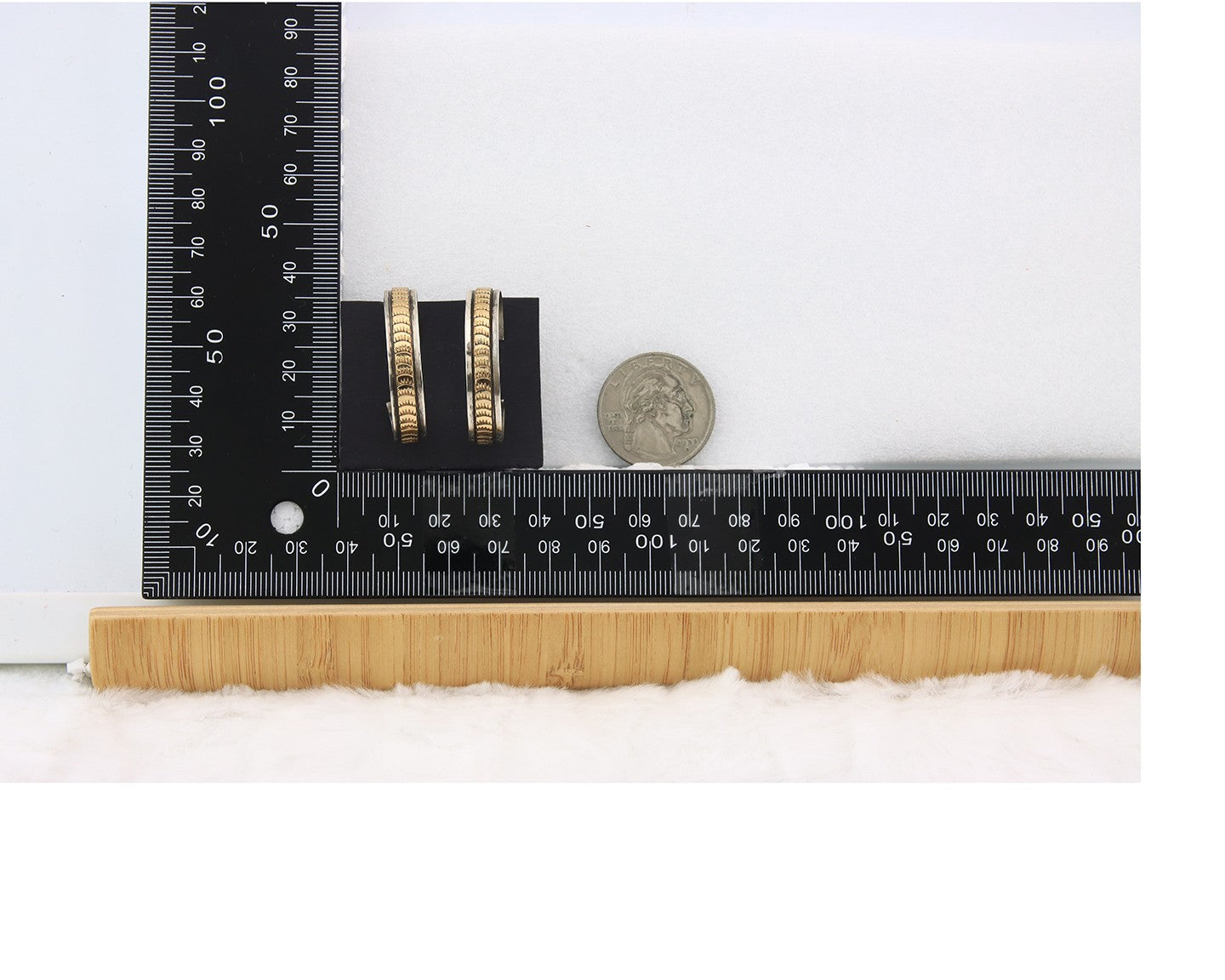 Navajo Earrings Sterling Silver & Gold Vintage Handmade