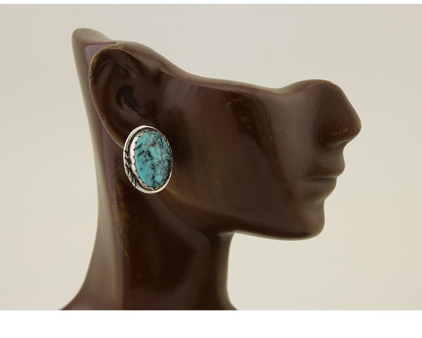 Navajo Earrings 925 Silver Natural Blue Native American Artist C.80's