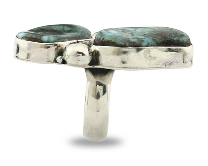 Vintage Navajo Ring 925 Sterling Silver Turquoise Signed David Zachary Size 7.0