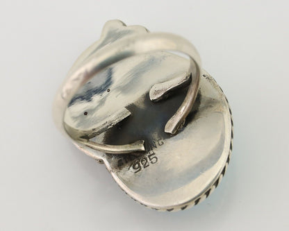 Navajo Ring 925 Silver Kingman Turquoise Native American Artist C.80's