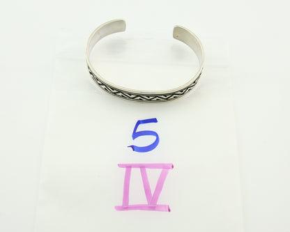 Mens's Navajo Bracelet 925 Silver Artist Signed Thomas Singer Cuff Made 1980's