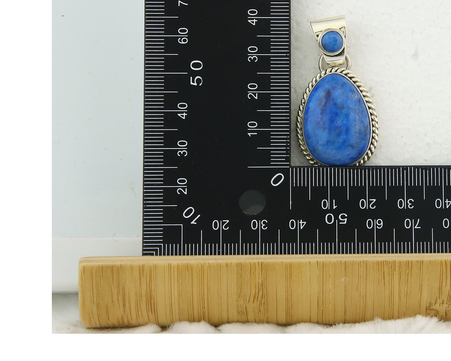 Navajo Sterling Silver Pendant Denim Lapis Authentic Vintage Signed M