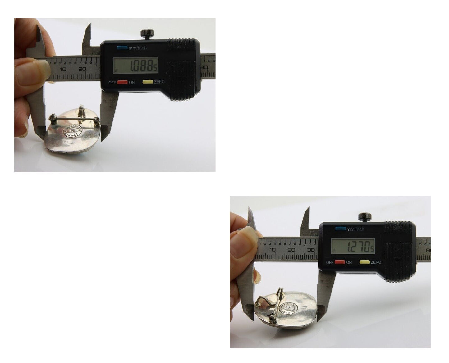 Navajo Pin Pendant 925 Silver Sea Foam Turquoise Artist Signed Hyson Craig C.80s