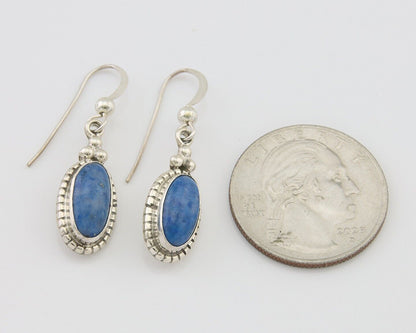 Navajo Dangle Earrings 925 Silver Natural Denim Lapis Signed Melissa Yazzie C80s