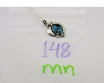 Navajo Necklace 925 Silver Natural Seafoam Turquoise Native Artist C.80's
