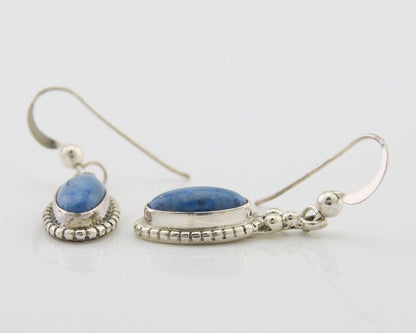 Navajo Dangle Earrings 925 Silver Natural Denim Lapis Signed Melissa Yazzie C80s