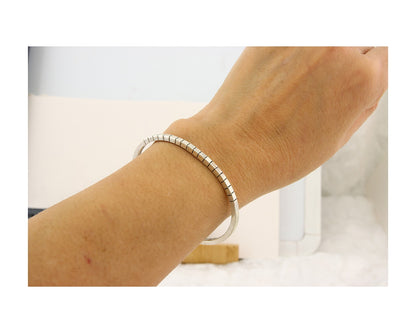 Navajo Bracelet 925 Silver Hand Stamped Signed M.C. ISASIB C.80's