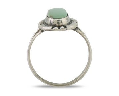 Navajo Ring 925 Silver Natural Turquoise Native American Artist Signed C.80's