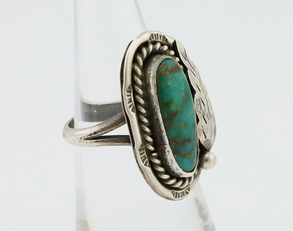 Navajo Handmade Ring 925 Silver Kingman Turquoise Native American Artist C.80's