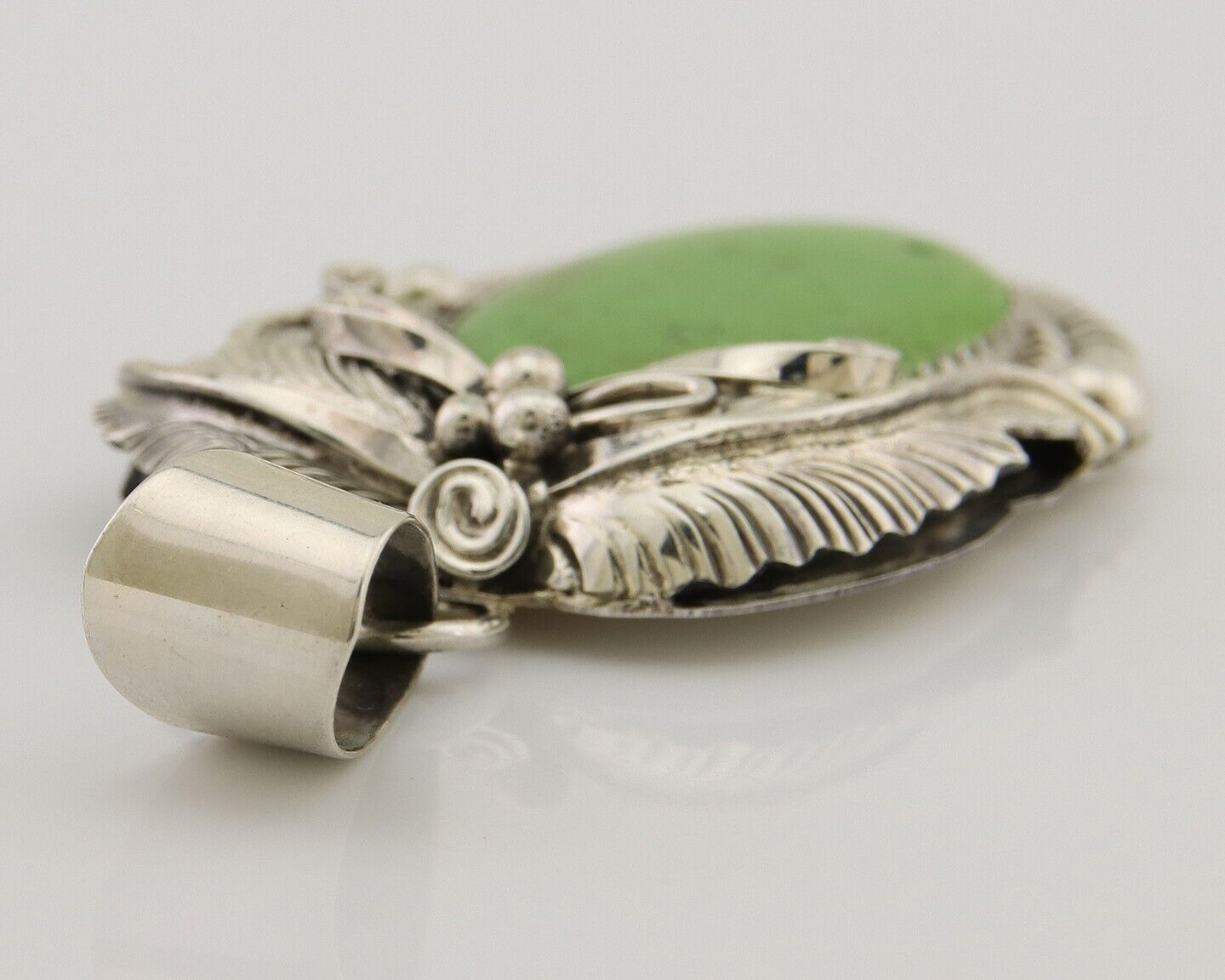 Navajo Pendant 925 Silver Natural Mojave Turquoise Signed E Kee C.80's