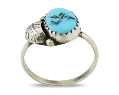 Navajo Ring 925 Silver Sleeping Beauty Turquoise Native American Artist C.80's