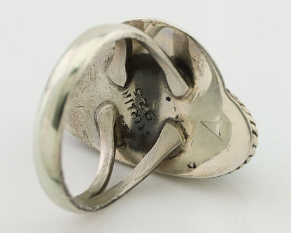 Navajo Handmade Ring 925 Silver Natural Turquoise Native American Artist C.80's