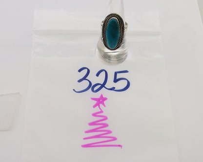Navajo Ring 925 Silver Natural Blue Turquoise Native American Artist C.80's