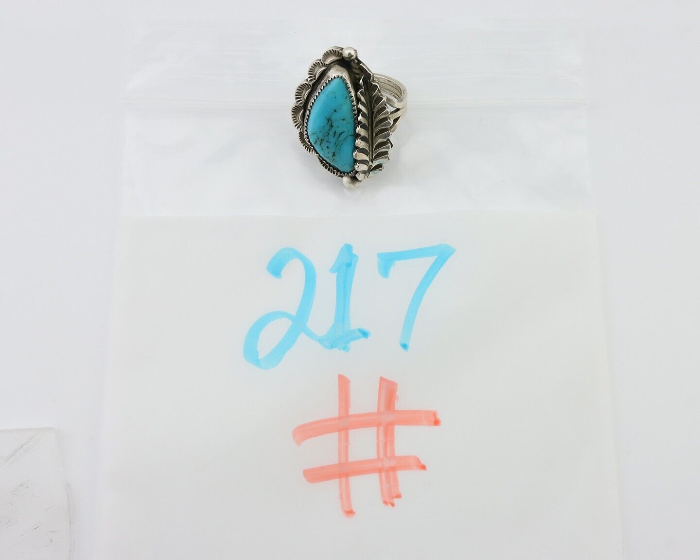 Navajo Handmade Ring 925 Silver Kingman Turquoise Artist Signed Benny M C.80's