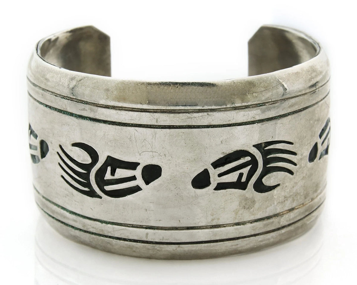 Navajo Cuff Bracelet 925 Sterling Silver Vintage Heavy Handmade Signed Yazzie