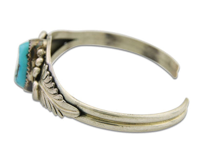 Navajo Bracelet 925 Silver Cuff Turquoise Handmade Native Artist C.80's