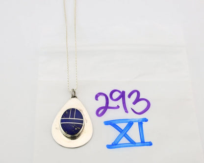 Navajo Necklace Sterling Silver Authentic Lapis Vintage Native Artist