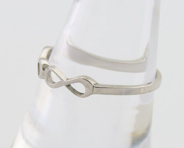 Infinity Heart Promise Ring 925 Solid Silver Size 8.25