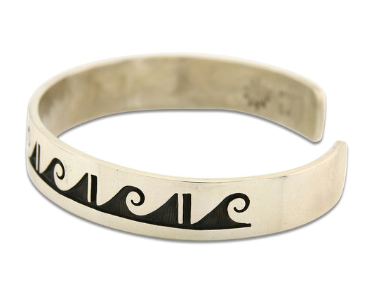 Hopi Bracelet 925 Silver Handmade Artist Signed Guy Josytewa C.80's