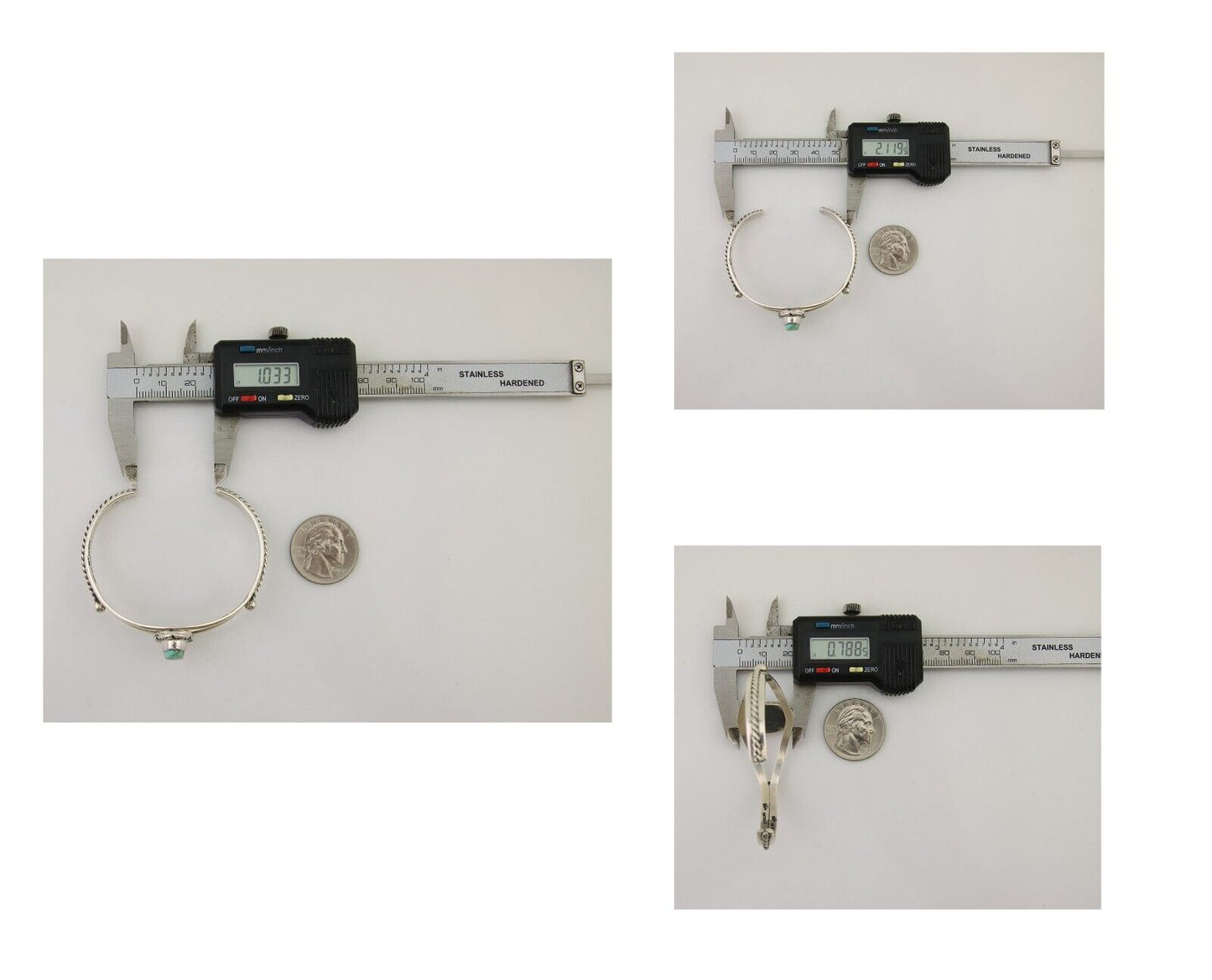 Navajo Bracelet 925 Silver Blue Turquoise Artist Signed Gecko C.80's