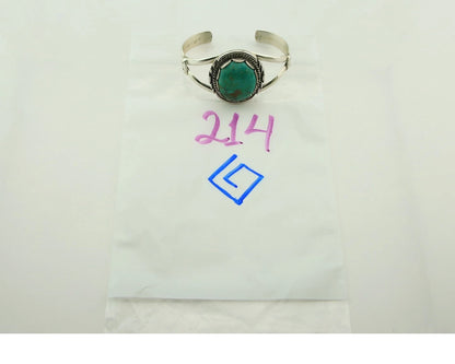 Navajo Cuff Bracelet Sterling Silver Turquoise Handmade Vintage Signed Sunrise