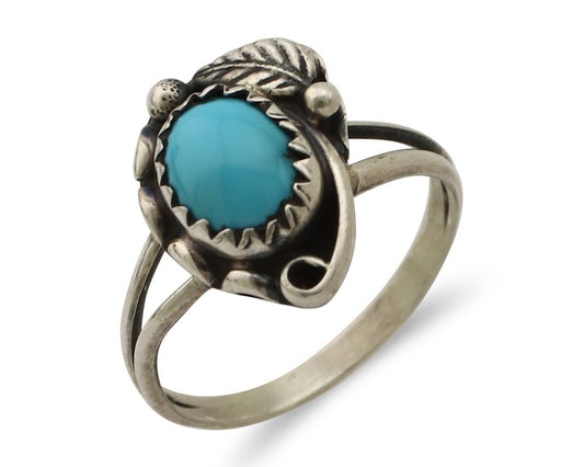 Navajo Ring 925 Silver Turquoise Artist Signed SkyStone Creations C.80's