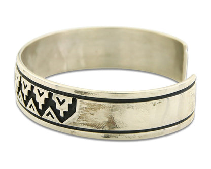 Navajo Bracelet 925 Silver Handmade Cuff Artist Signed Tom Billy C.80's