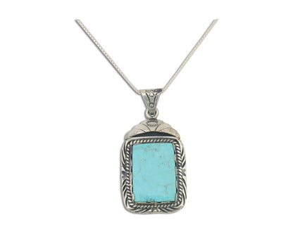 Navajo Necklace 925 Silver Turquoise Native Artist Signed Sunset C.80's