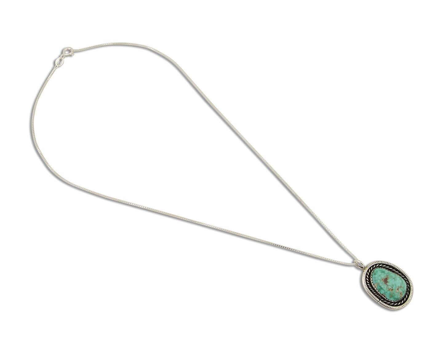 Navajo Necklace 925 Silver Natural Turquoise Native American Artist C.80's