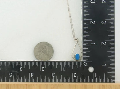 Navajo Necklace Sterling Silver Natural Blue Turquoise Vintage