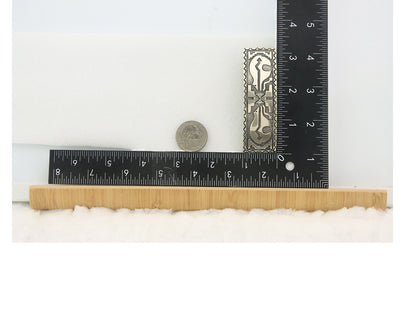 Vintage Navajo Barrette 925 Sterling Silver Hand Stamped Signed Dean Brown