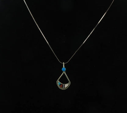 Navajo Necklace Sterling Silver Natural Blue Turquoise Vintage