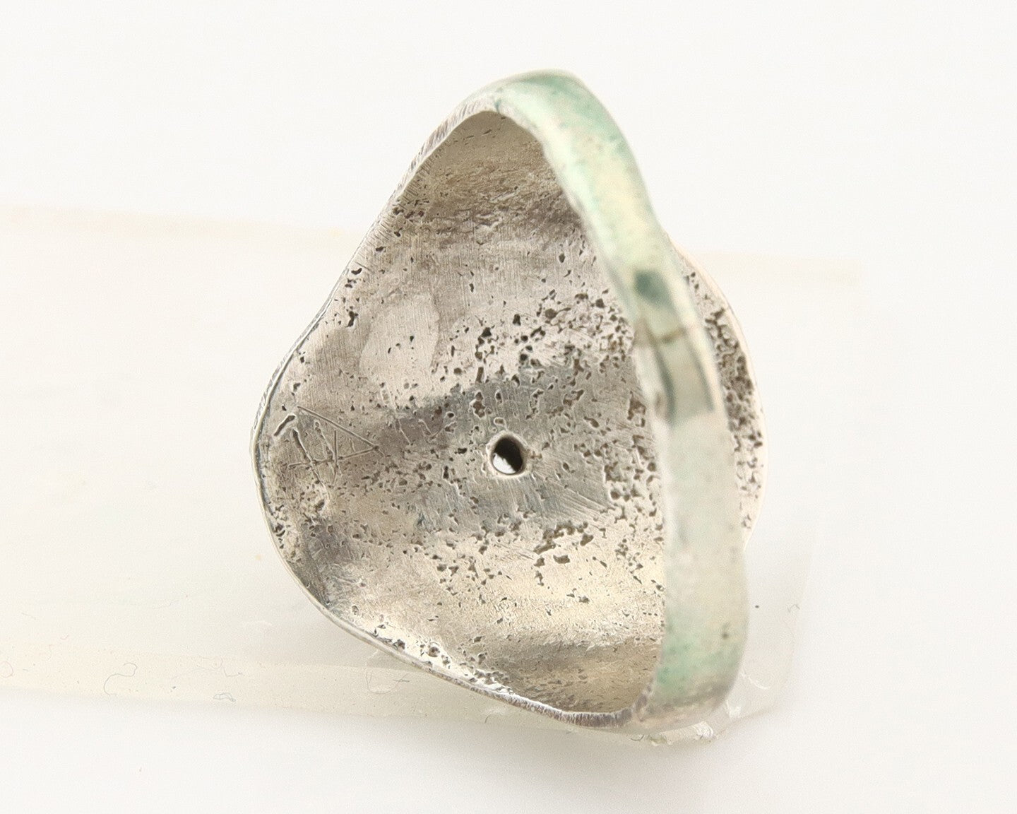 Navajo Ring 925 Sterling Turquoise & Coral Native Artist C.80's Size 9.25