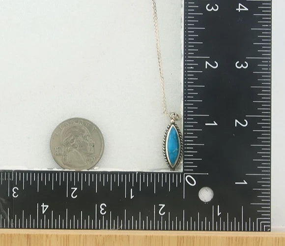Navajo Necklace Sterling Silver Natural Blue Turquoise Vintage