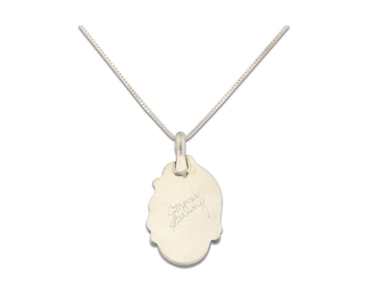 Navajo Sterling Silver Necklace Pink Muscle Authentic Vintage Sign Justin Morris