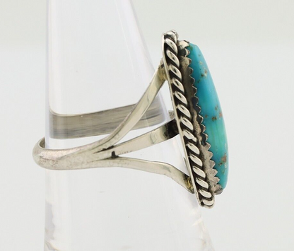 Navajo Ring 925 Silver Natural Turquoise Native American Artist C.80's