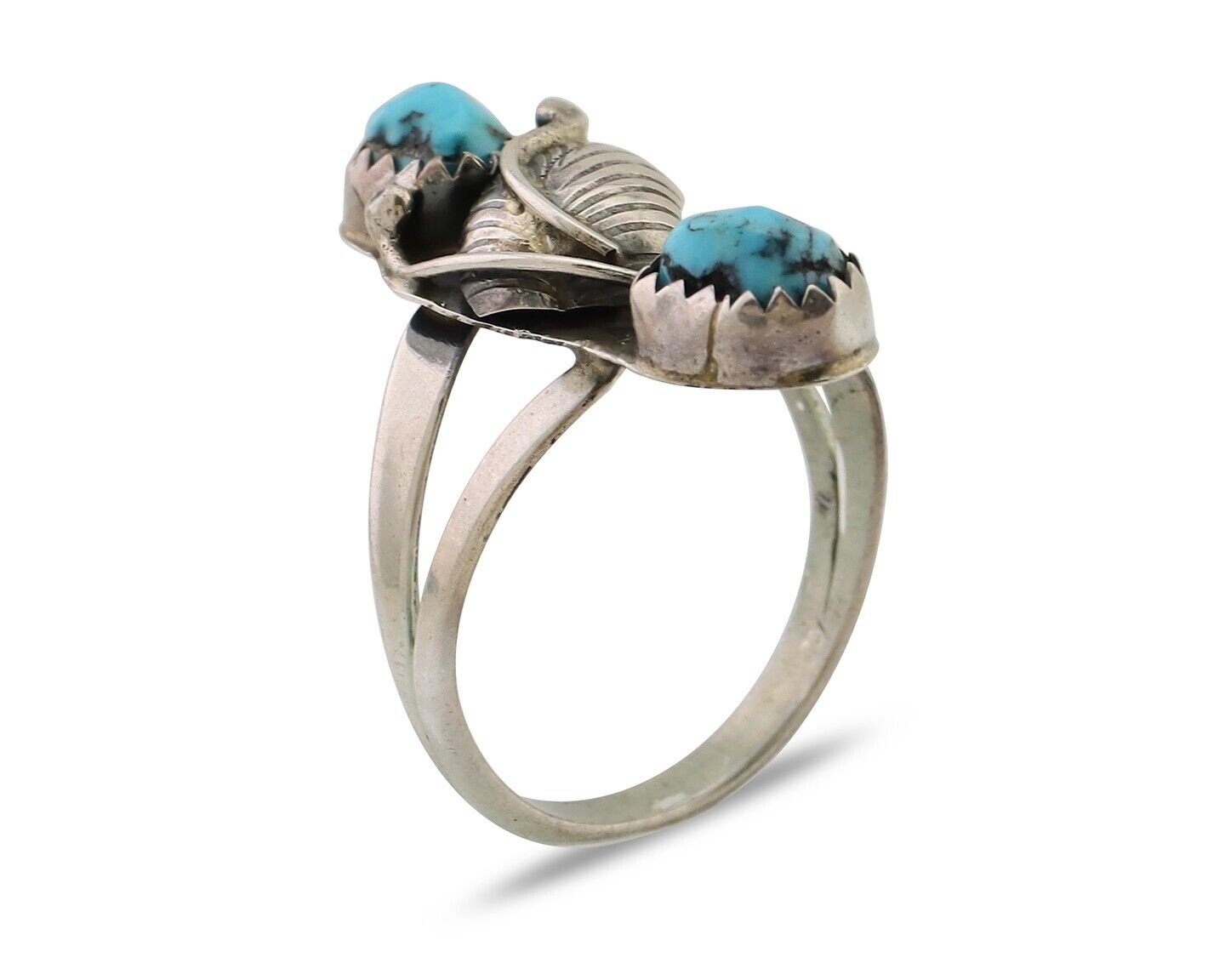 Navajo Handmade Ring 925 Silver Kingman Turquoise Native American Artist C.80's