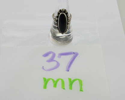 Navajo Handmade Ring 925 Silver Black Onyx Native American Artist C.80's