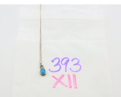 Navajo Necklace Sterling Silver Natural Blue Turquoise Vintage