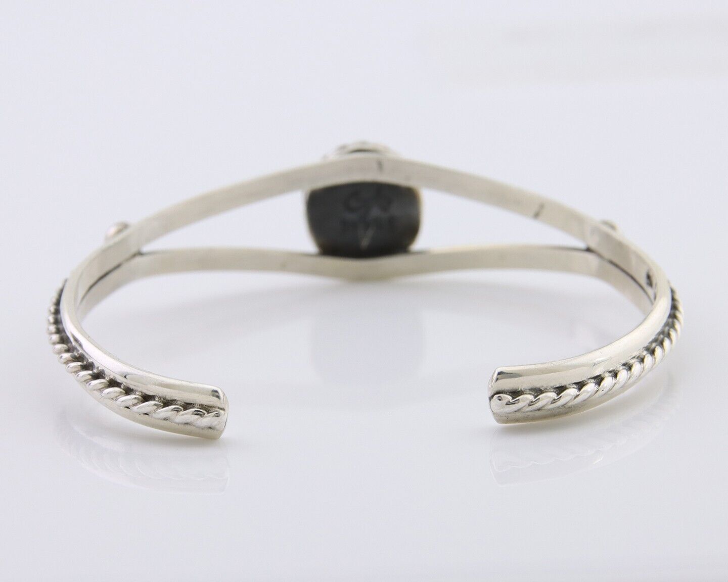 Navajo Bracelet 925 Silver Natural Turquoise Artist Signed Gecko C.80's