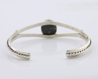 Navajo Bracelet 925 Silver Natural Turquoise Artist Signed Gecko C.80's