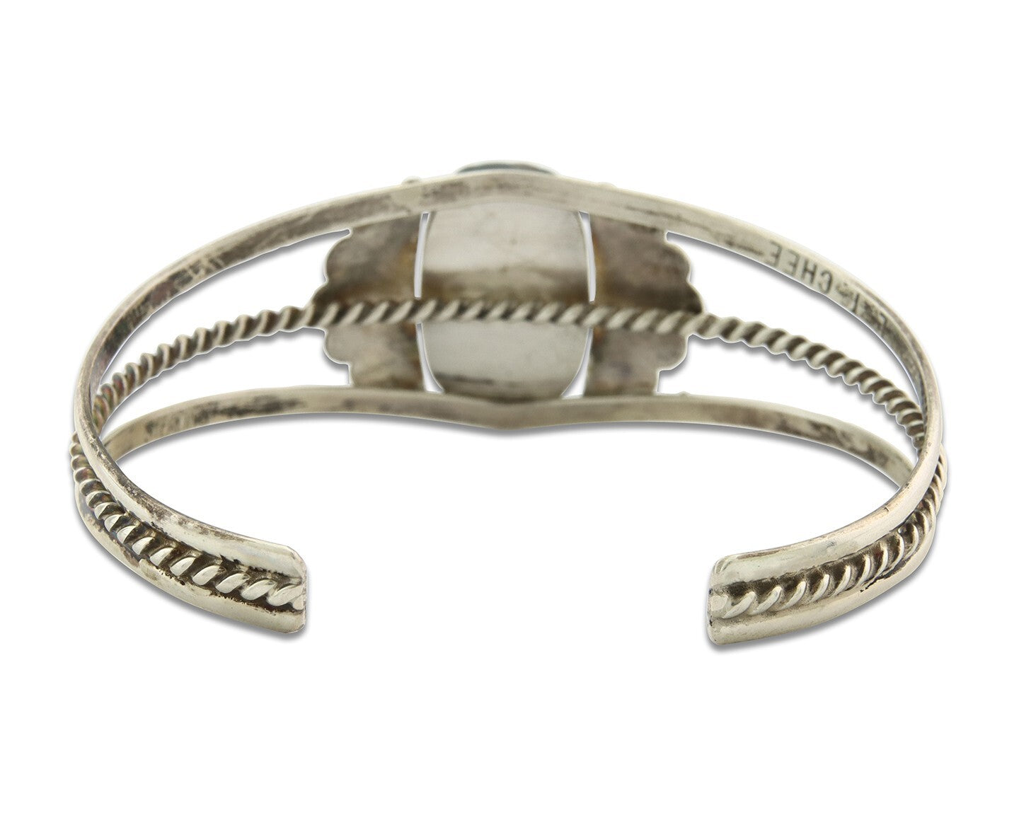 Vintage Navajo Bracelet 925 Silver Turquoise Handmade Signed L T Chee