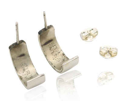 Navajo Earrings Sterling Silver & Gold Vintage Handmade Signed Skeets